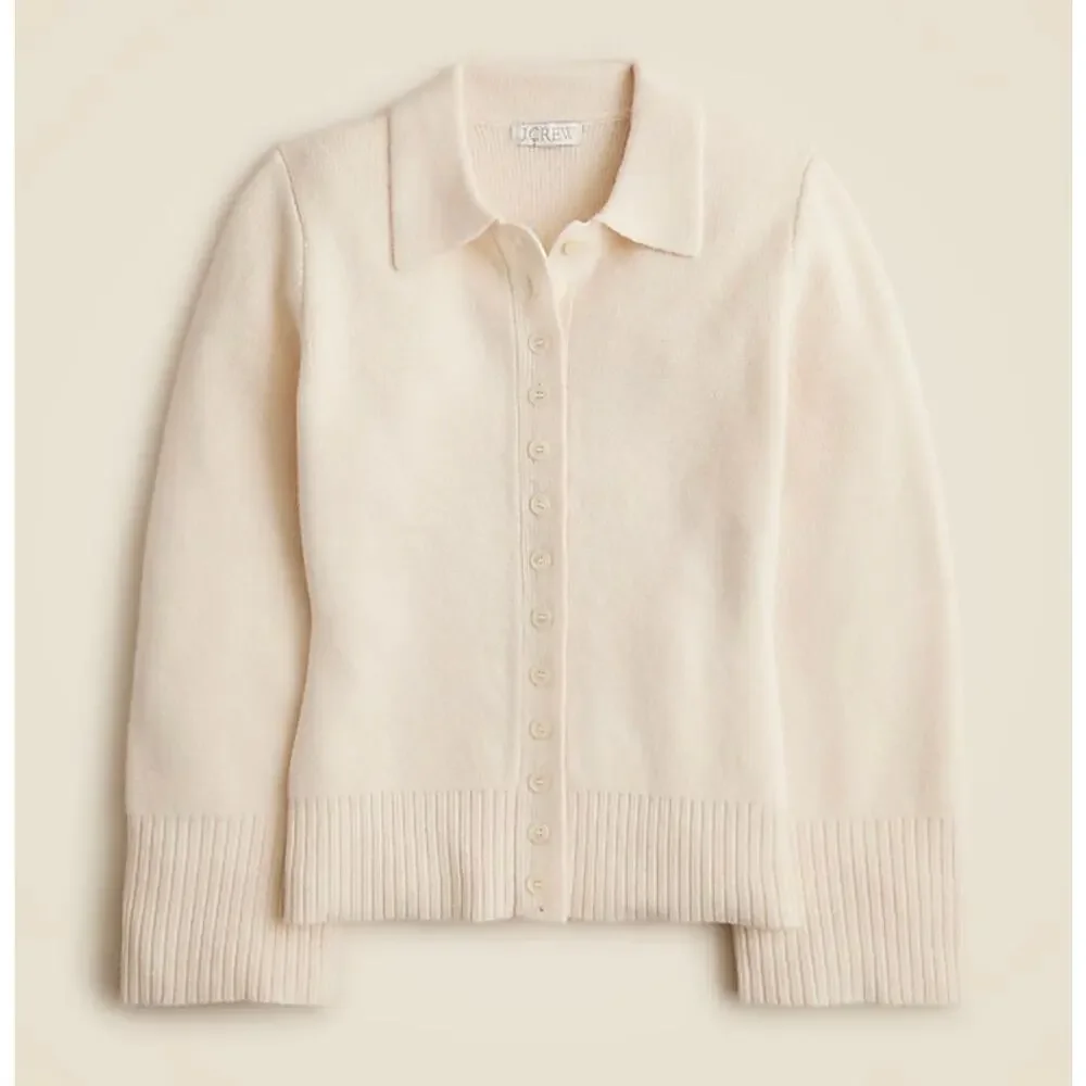 J. Crew Milano Stitch Cinched Waist Cardigan Ivory NWT size Small - Picture 5 of 8